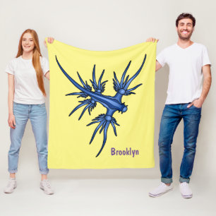Zee naaktslak blauwe drakenillustratie fleece deken