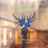 Zee naaktslak blauwe drakenillustratie raamsticker (Vel 2)