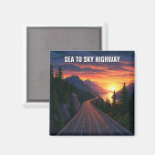 Zee naar Sky Highway Vancouver Canada Sunset Trave Magneet (Voorkant / Achterkant)