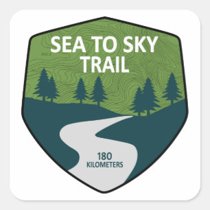 Zee naar Sky Trail British Columbia Vierkante Sticker
