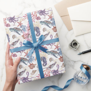 Zee oceaan koraal schepsel onderwater wereld cadeaupapier