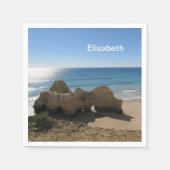 zee, oceaan, water, natuur, landschap, strand, nap servet (Voorkant)