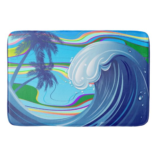 Zee Ocean big Wave Water Double-Sided sleutelhange Badmat (Voorkant)