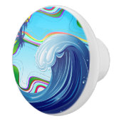 Zee Ocean big Wave Water Keramische Knop (Rechts)
