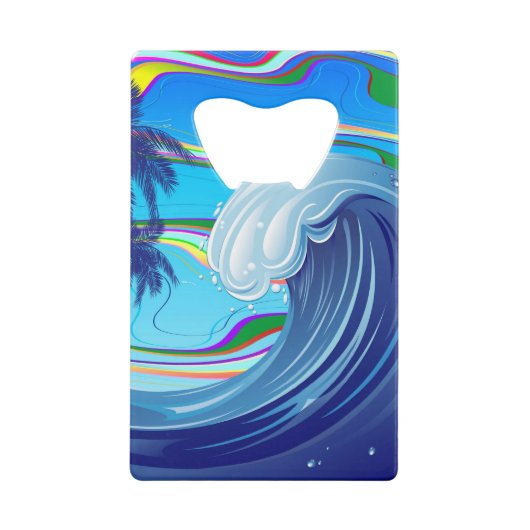 Zee Ocean big Wave Water Kredietkaart Flessenopener (Voorkant)