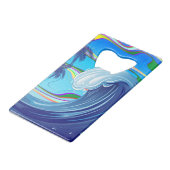Zee Ocean big Wave Water Kredietkaart Flessenopener (Achterkant Gekanteld)