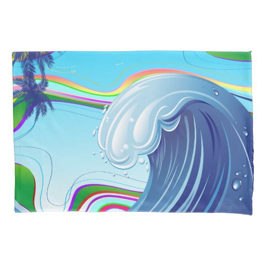 Zee Ocean big Wave Water Kussensloop (Voorkant)