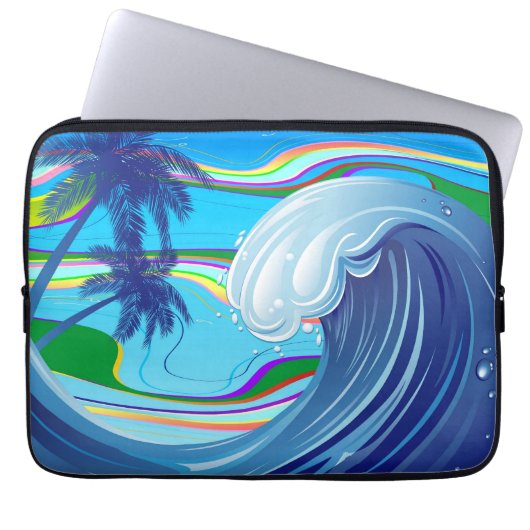 Zee Ocean big Wave Water Laptop Sleeve (Voorkant)