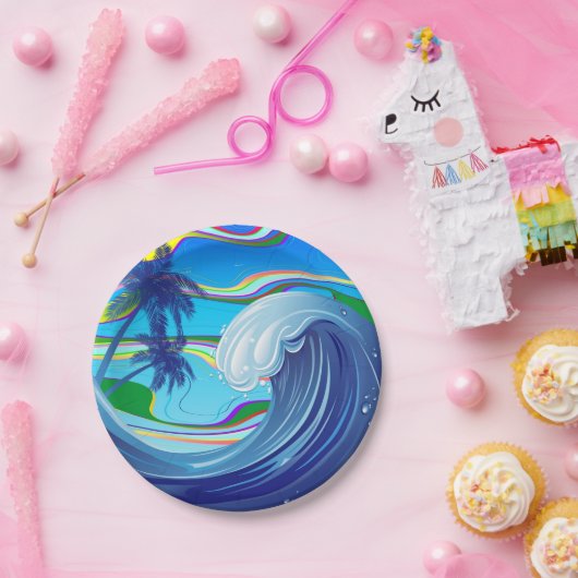 Zee Ocean big Wave Water Papieren Bordje (Feest)