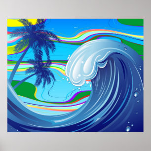 Zee Ocean big Wave Water Poster