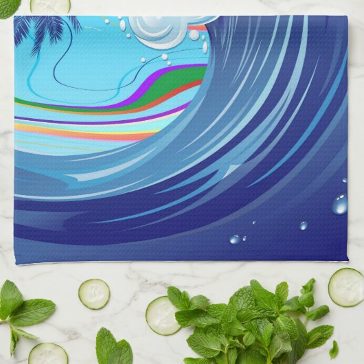 Zee Ocean big Wave Water Theedoek (Gevouwen)