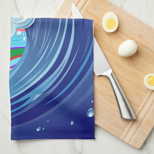 Zee Ocean big Wave Water Theedoek (Quarter Fold)
