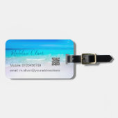 Zee Ocean Scene Blue QR Code Bagagelabel (Voorkant horizontaal)