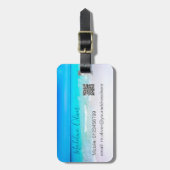 Zee Ocean Scene Blue QR Code Bagagelabel (Voorkant verticaal)