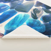 Zee oester shell, kleuren veranderd blauw in grijs sherpa deken (3/4)