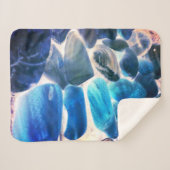 Zee oester shell, kleuren veranderd blauw in grijs sherpa deken (Voorkant (horizontaal))