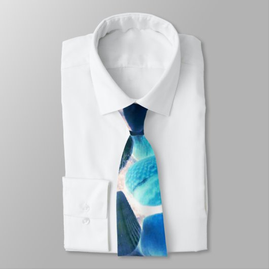 Zee oester shell, kleuren veranderd blauw in grijs stropdas (Gebonden)