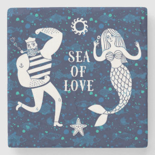 Zee of Love Poster Stenen Onderzetter