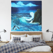 "Zee of Power" uitgestrekte canvasprint. Canvas Afdruk (Insitu (Slaapkamer))