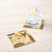 Zee onder water vierkante kartonnen onderzetter (Insitu)