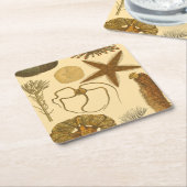 Zee onder water vierkante kartonnen onderzetter (Schuin)