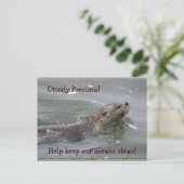 Zee Otter Anti-Pollution Briefkaart (Staand voorkant)