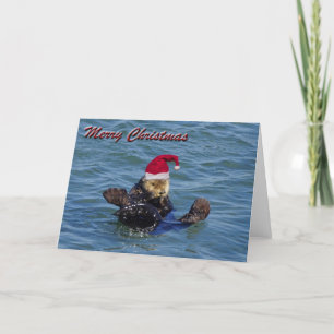 Zee Otter-kerstkaart Feestdagen Kaart