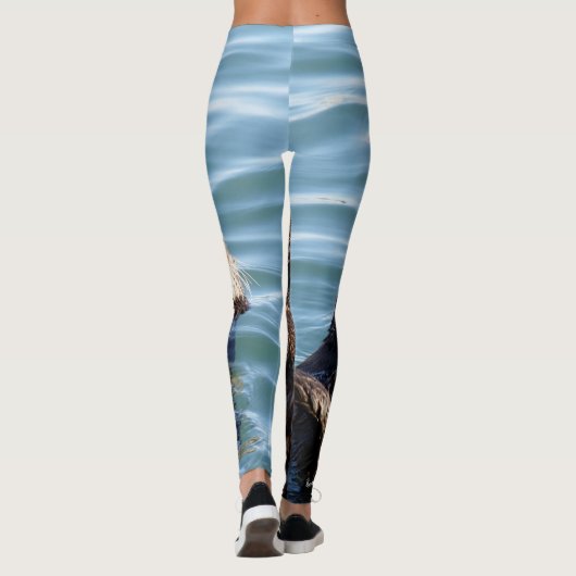 Zee Otter moeder en jongen met kelp Leggings (Achterkant)