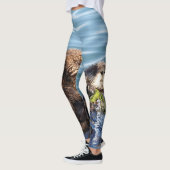 Zee Otter moeder en jongen met kelp Leggings (Links)