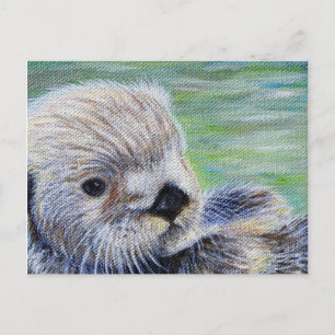 Zee Otter Painting Briefkaart