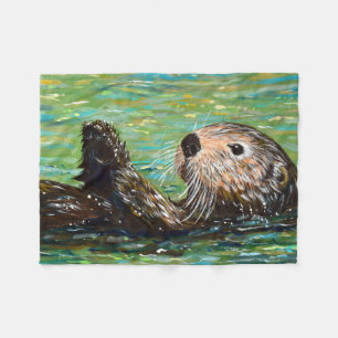 Zee Otter Painting Fleece Deken