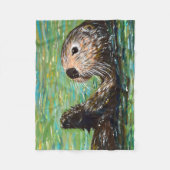 Zee Otter Painting Fleece Deken (Voorkant)