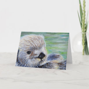 Zee Otter Painting Kaart