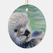 Zee Otter Painting Keramisch Ornament (Links)