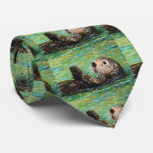 Zee Otter Painting Stropdas (Opgerold)