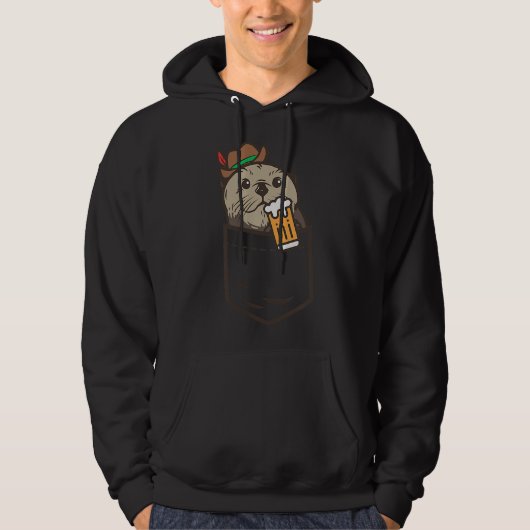 Zee Otter Pocket Drink bier Hoodie (Voorkant)