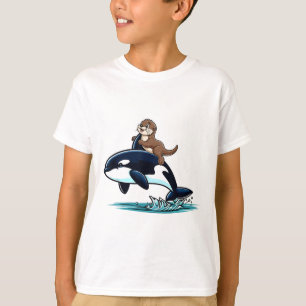 Zee Otter Riding Orca Kostuum Zee Dierenvriend Kin T-shirt