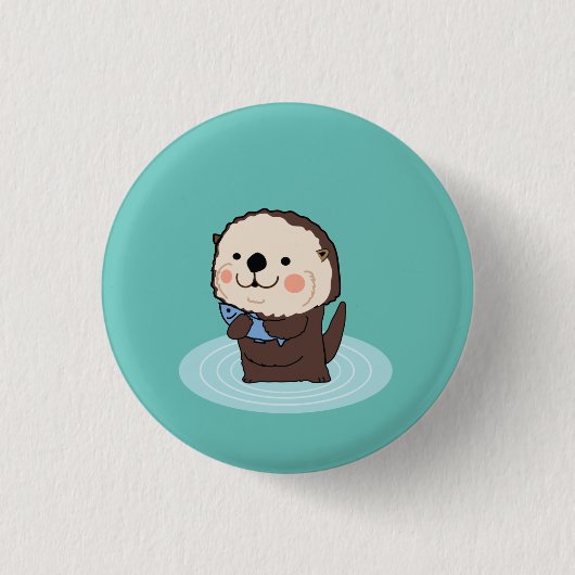 zee otter ronde button 3,2 cm (Voorkant)