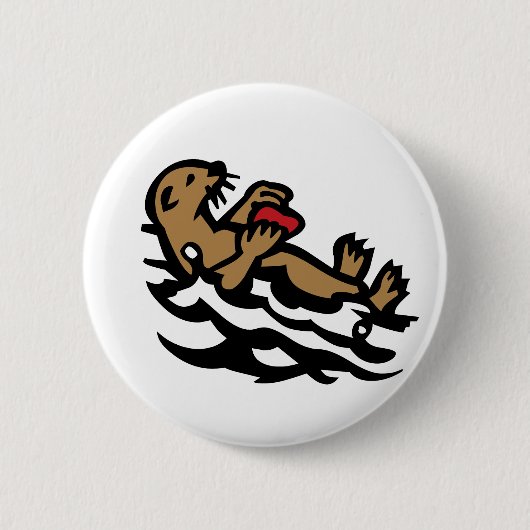 Zee otter ronde button 5,7 cm (Voorkant)
