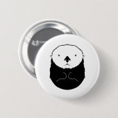 Zee Otter Silhouette Ronde Button 5,7 Cm (Voorkant /achterkant)