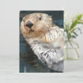 Zee Otter Uitnodiging (Staand voorkant)