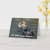 Zee Otter Wenskaart Kaart (Gele Bloem)