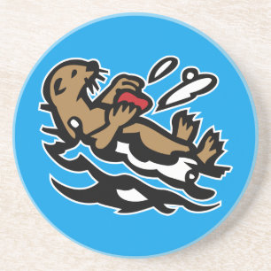 Zee otter zandsteen onderzetter