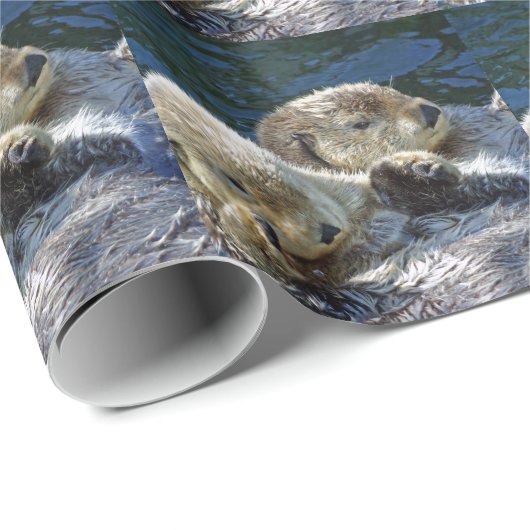 Zee-otters Cadeaupapier (Rol Hoek)