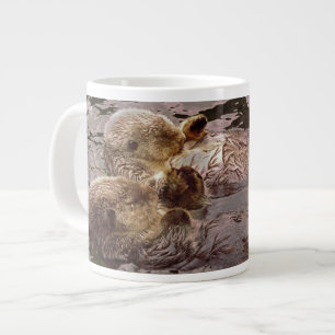 Zee Otters Holding Hands Grote Koffiekop