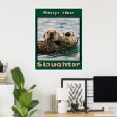 Zee Otters - Stop de slachting Poster (Thuiskantoor)