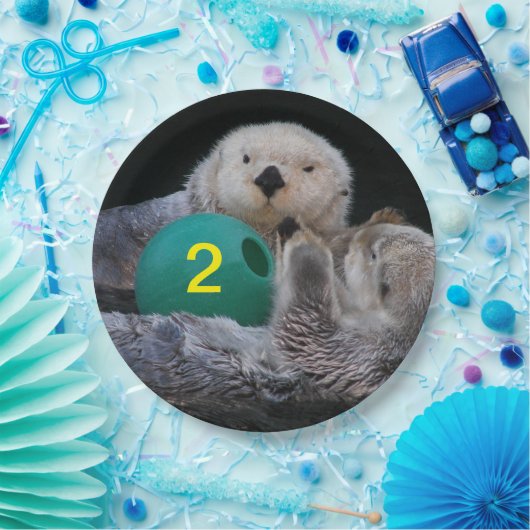 Zee otters voor kinderen papieren bordje (Feest)
