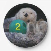 Zee otters voor kinderen papieren bordje (Voorkant)