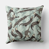 zee otters zilver kussen (Achterkant)