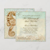 Zee Paard Kuststrand - Huwelijksuitnodiging Kaart (Voorkant / Achterkant)